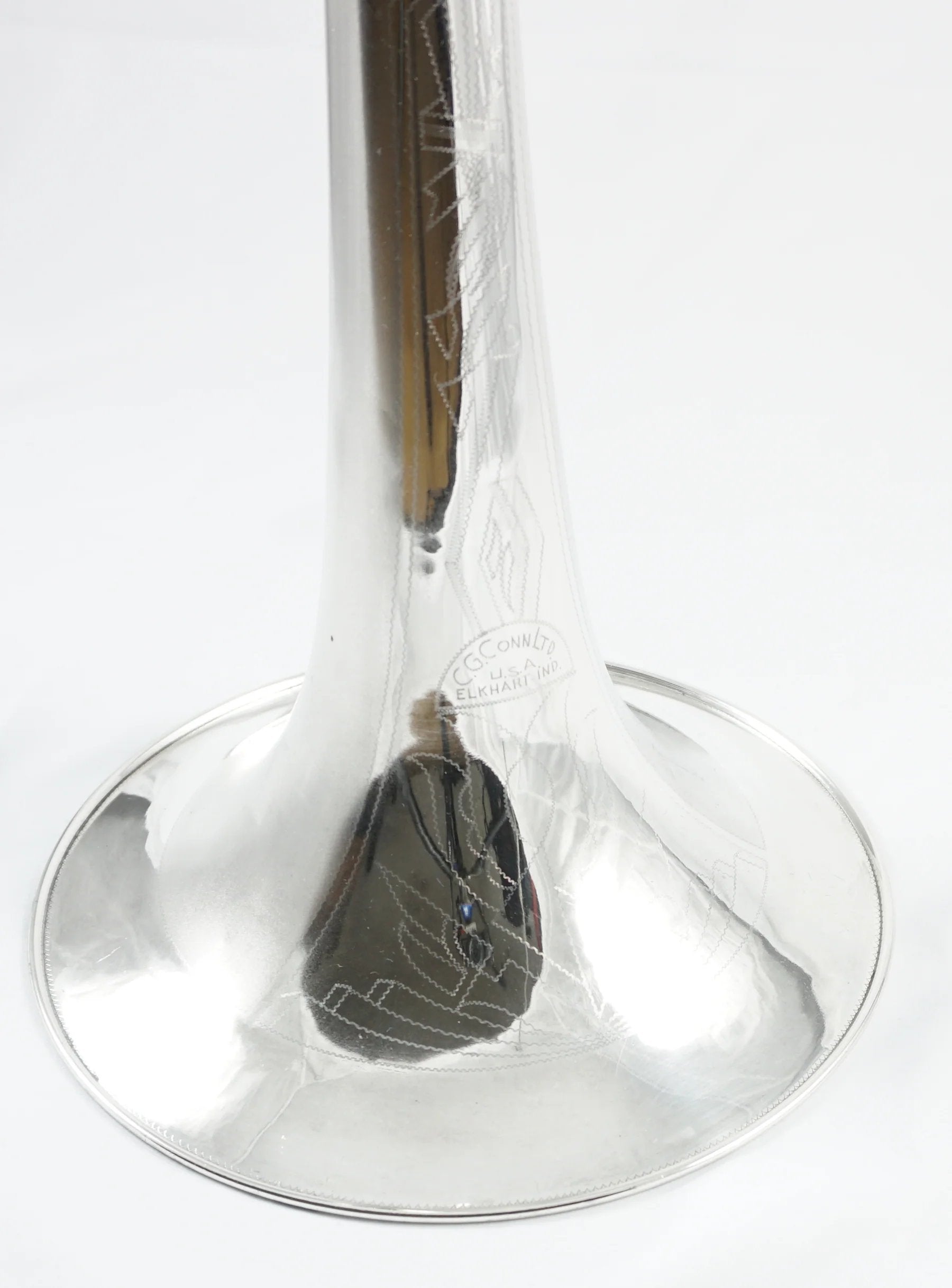 Vintage trombone bell close-up
